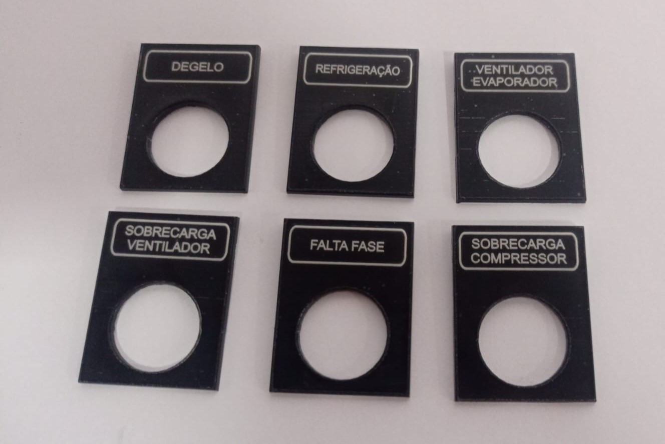 Etiquetas de identificação para quadro de comando painel elétrico